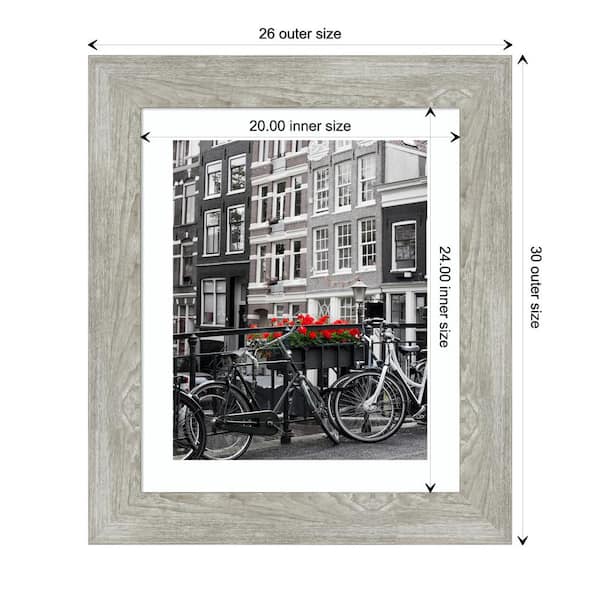 Matted to Scoop with White Mat Wall Frame, Whitewash, Sold by at Home
