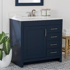 Westcourt 36 in. W x 22 in. D x 34 in. H Bath Vanity Cabinet without Top in Blue
