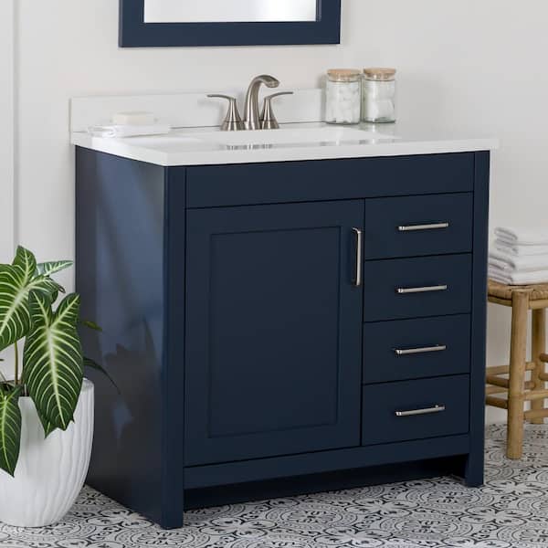 Home Decorators Collection Westcourt 36 in. W x 22 in. D x 34 in. H Bath Vanity Cabinet without Top in Blue