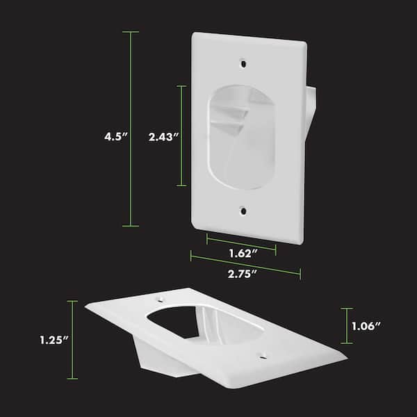 1-Gang Phone/Cable Cover 0.625 Diameter - ENERLITES