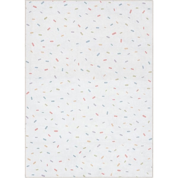 Well Woven Sprinkles Modern Kids Multi Color 6 ft. x 9 ft. Machine Washable Flat-Weave Area Rug