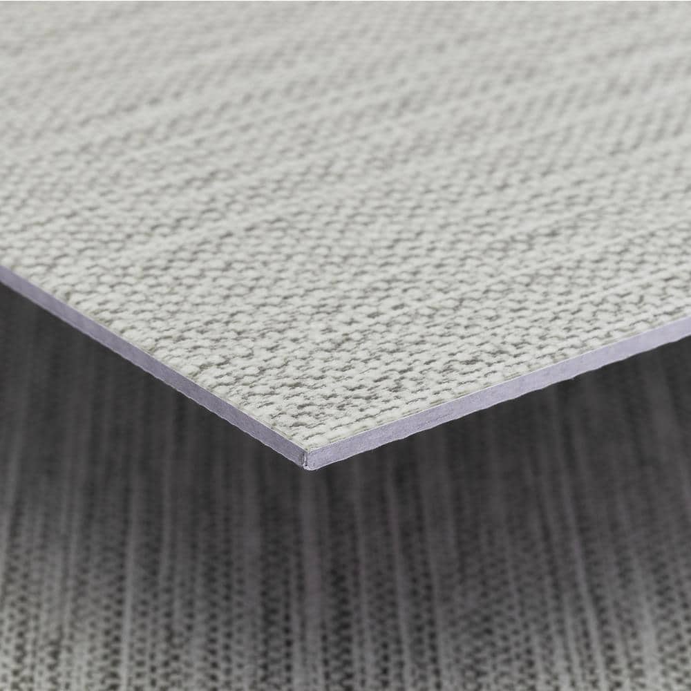 Silver Knit 12" x 24" Adhesive Vinyl Tile Flooring