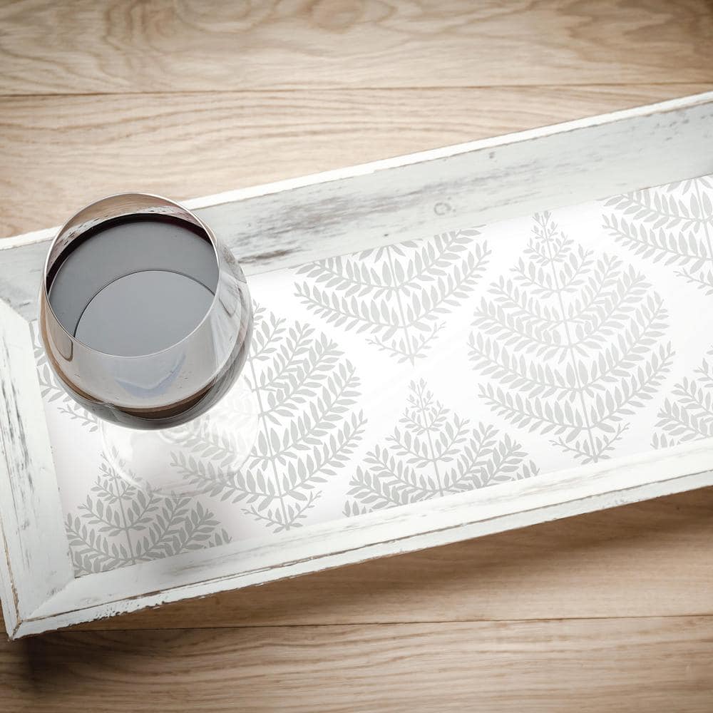 Large Scale Gray Damask Peel and Stick Wallpaper