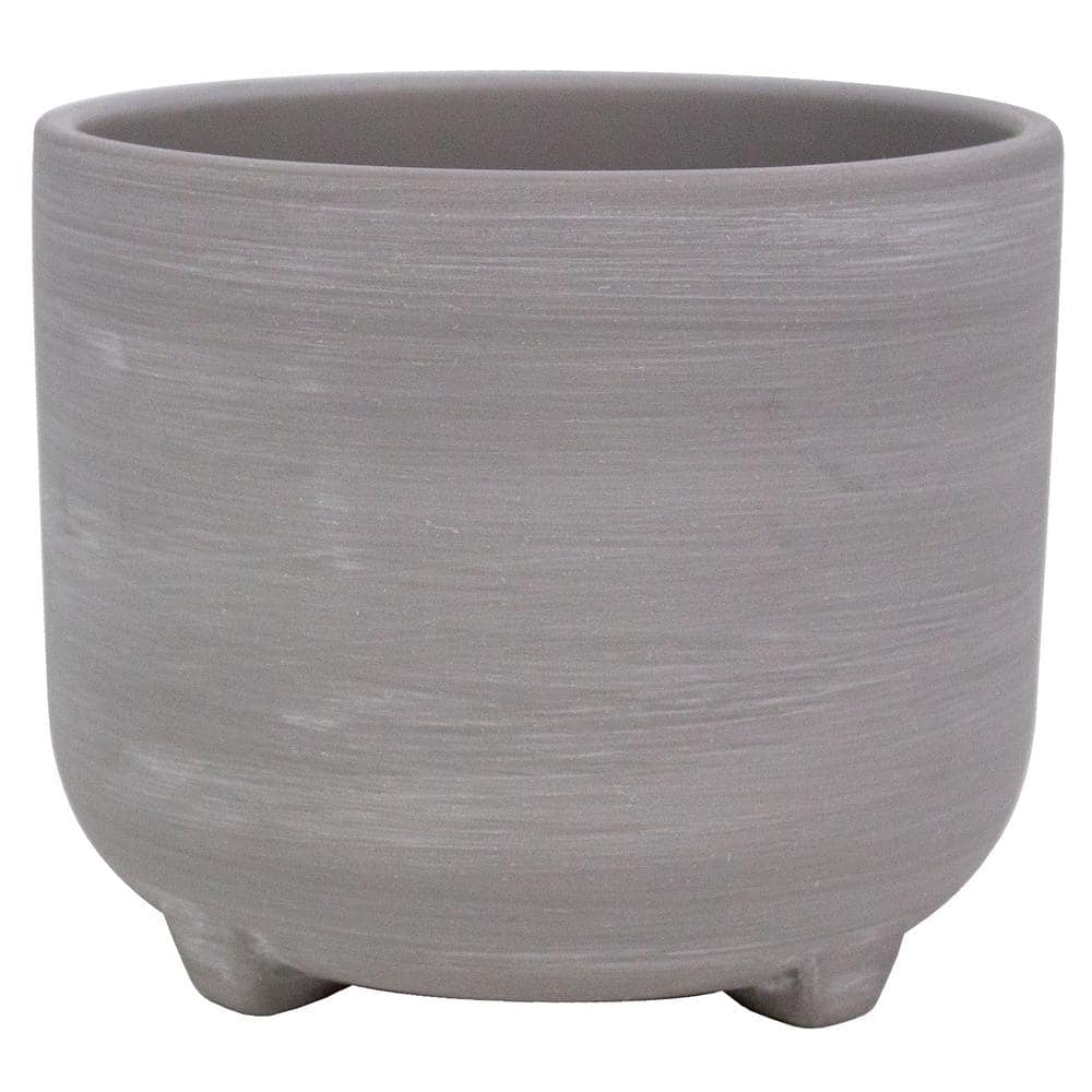 Trendspot 7 in. Ella Grey Ceramic Planter ECR01818N-07H - The Home Depot