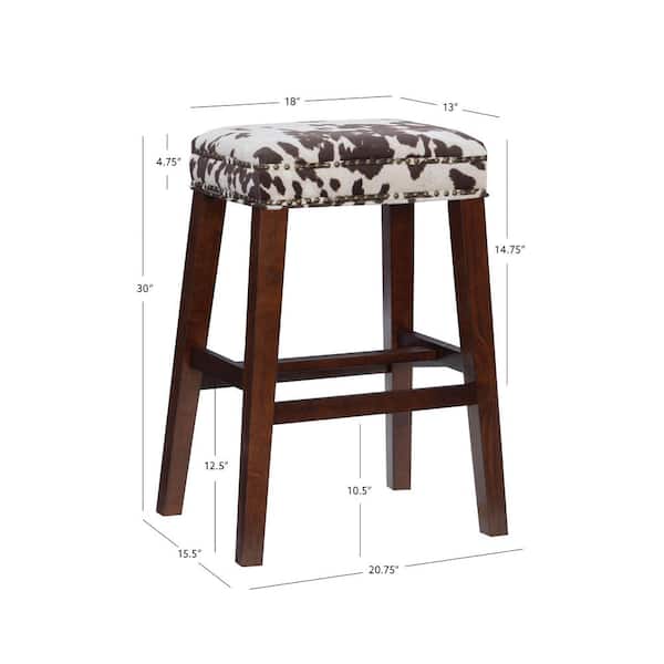 Linon Home Decor Benjamin 30 Brown Backless Wood Bar Stool