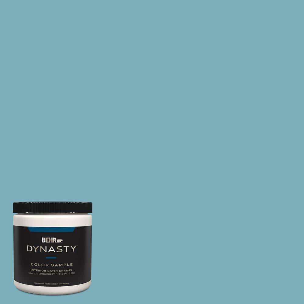 BEHR DYNASTY 8 oz. #520F-4 November Skies Satin Enamel Stain-Blocking ...