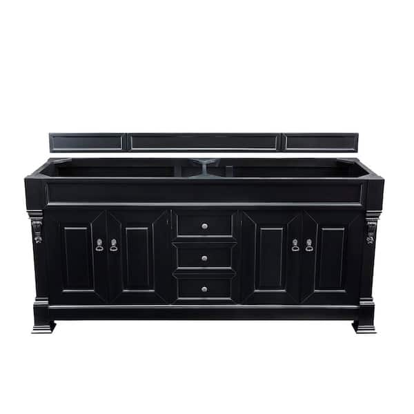 James Martin Vanities Brookfield 71.5 in. W x 22.8 in. D x 33.5 in. D Double Bathroom Vanity Cabinet Only in Antique Black