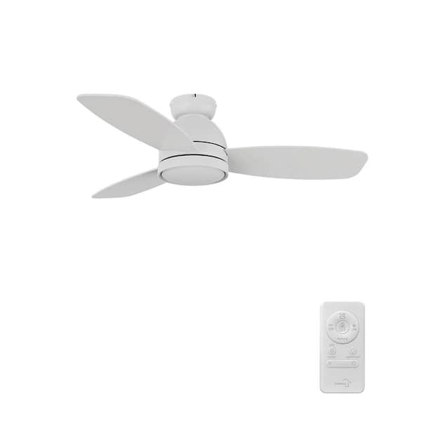 Thibault 44 in. Color Changing Integrated LED Indoor Matte White 10-Speed DC Ceiling Fan with Light Kit/Remote Control