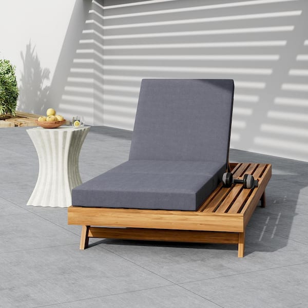 Teak Outdoor Chaise Lounge Set, Space Available On One Side Acacia