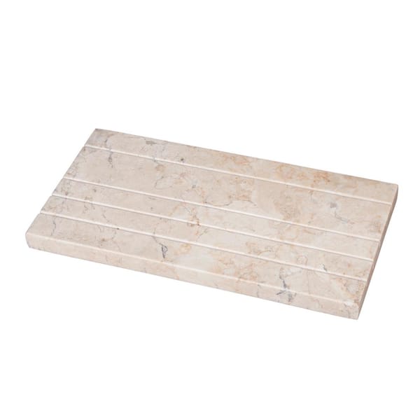 Creative Home Natural Champagne Marble Boulder Collection Guest Towel Organizer Tray Bathroom Countertop Organizer