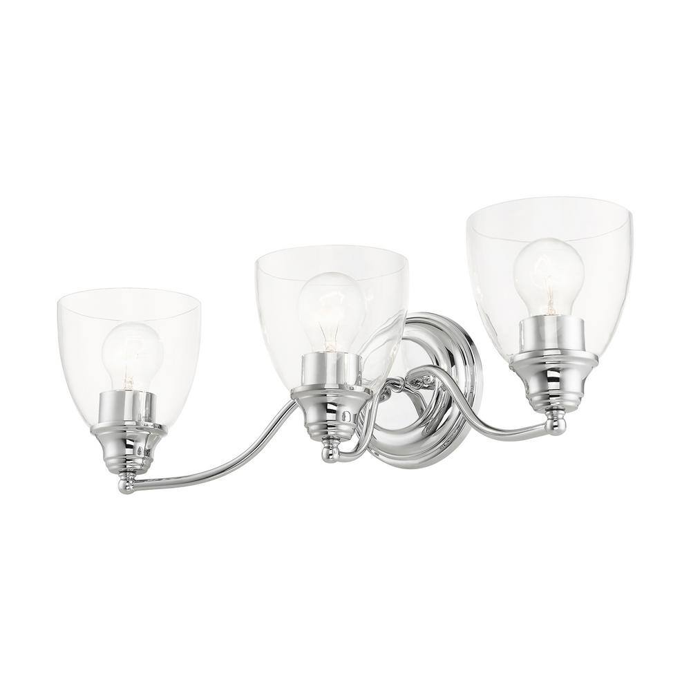 Montgomery Polished Chrome 3-Light Bathroom Vanity Sconce