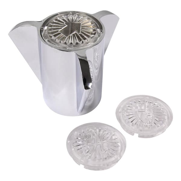 Replacement Faucet Handle in Chrome Finish for Sayco with Hot, Cold, and Diverter Index Buttons