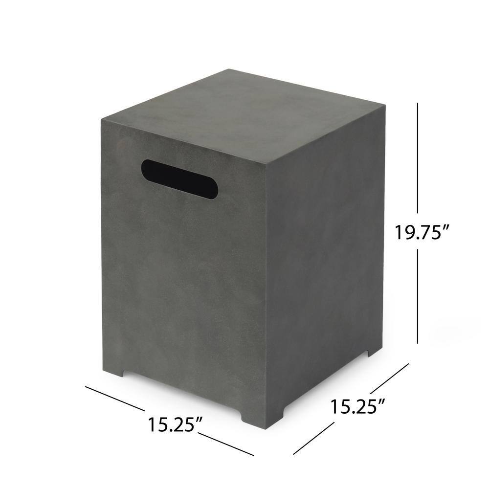 Wellington Rectangular Concrete Gas Fire Pit Table with Tank Holder