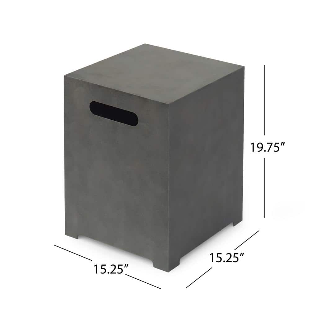 Wellington Rectangular Concrete Gas Fire Pit Table with Tank Holder