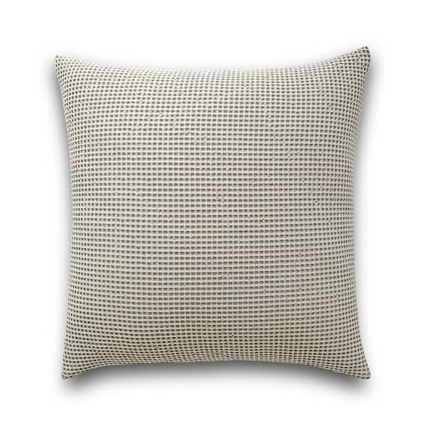NADAAL STUDIOS Liora Pillow, 100% Cotton Cover, 100% Feather Insert, Grey Dove Grey
