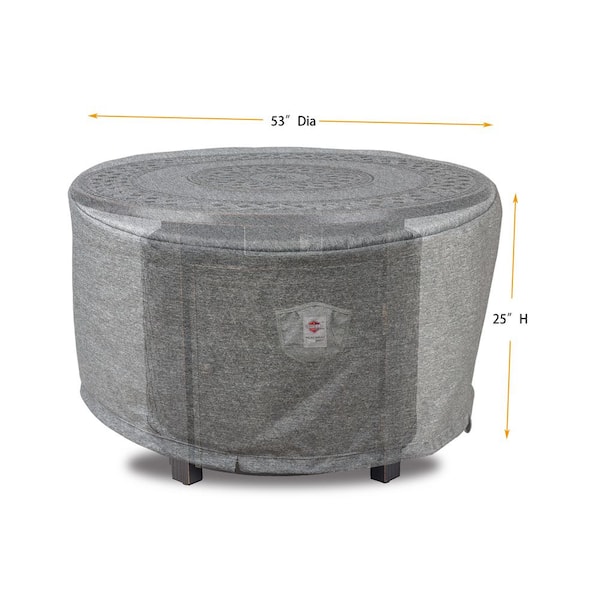 Astella 52 in. Titanium Shield Outdoor Round Fire Table Cover