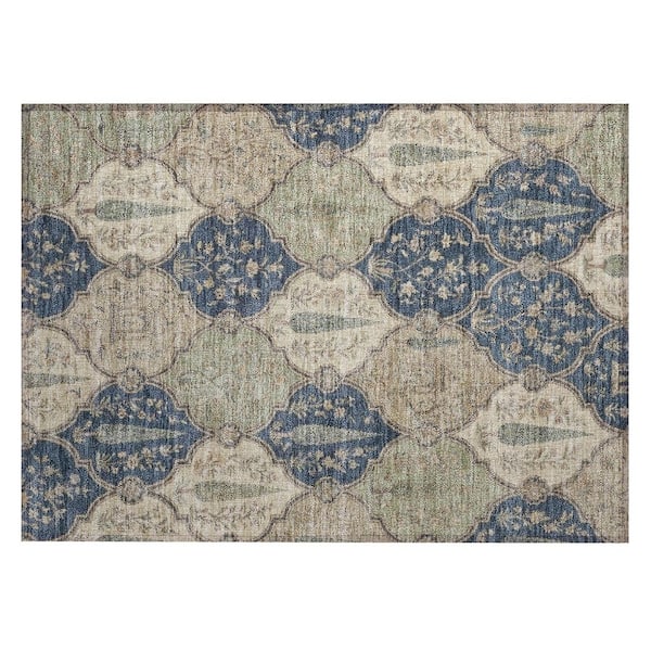 Chantille Machine Washable Indoor/Outdoor Abstract ACN3018 Navy 2 ft. x 3 ft. Accent Rug