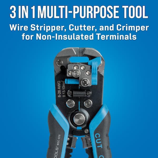 Large Gauge Hammer Crimper Tool 1/0 to 8 Gauge AWG + Quality 8 Cable Cutter