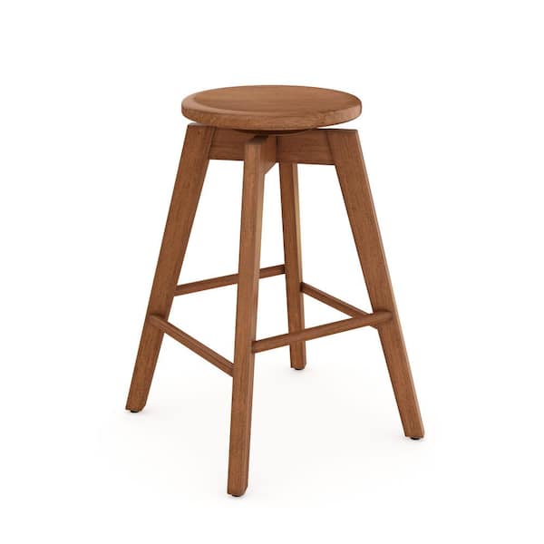 Nathan James Amalia Stools 25 in. Antique Coffee or Brown Backless