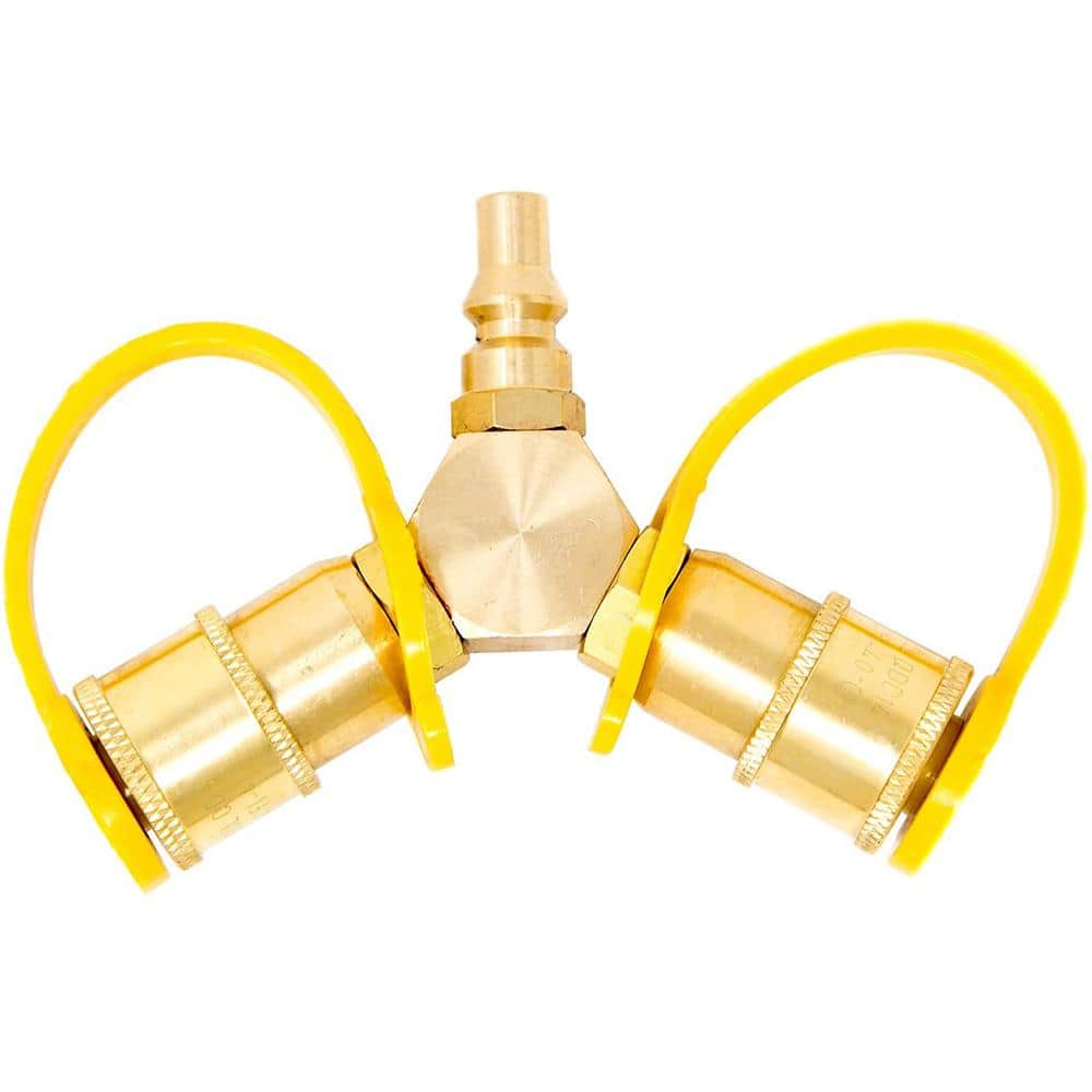 GASONE 1/4 in. RV Propane Quick Connect YSplitter Propane Tee Adapter 2147 The Home Depot