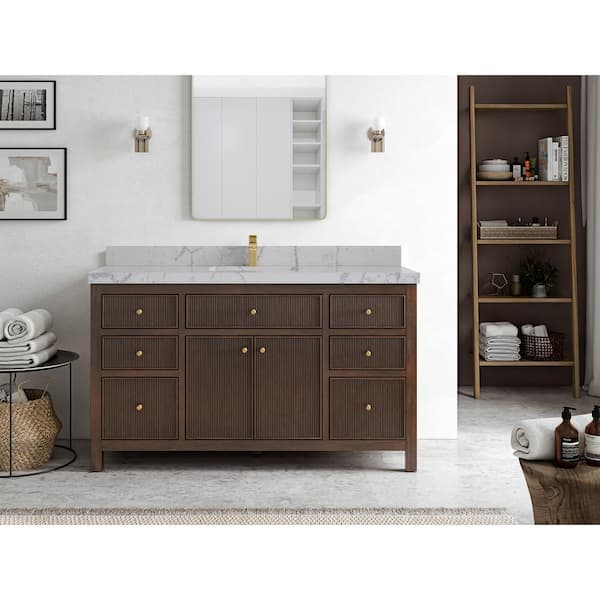 Willow Collections Sonoma Teak 60 in. Single Sink Freestanding
