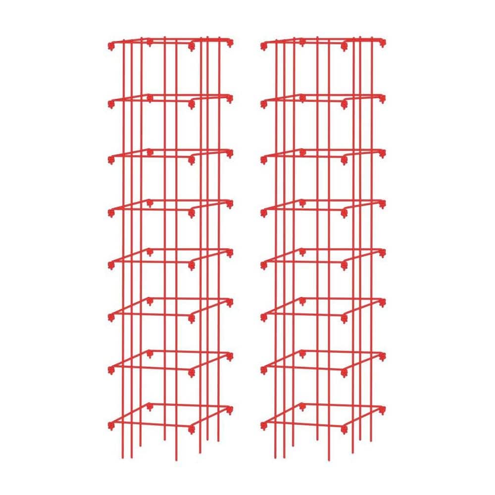 14.25 x 14.25 x 65 in. Tall Heavy-Guage Square Tomato Cages Plant Supports 