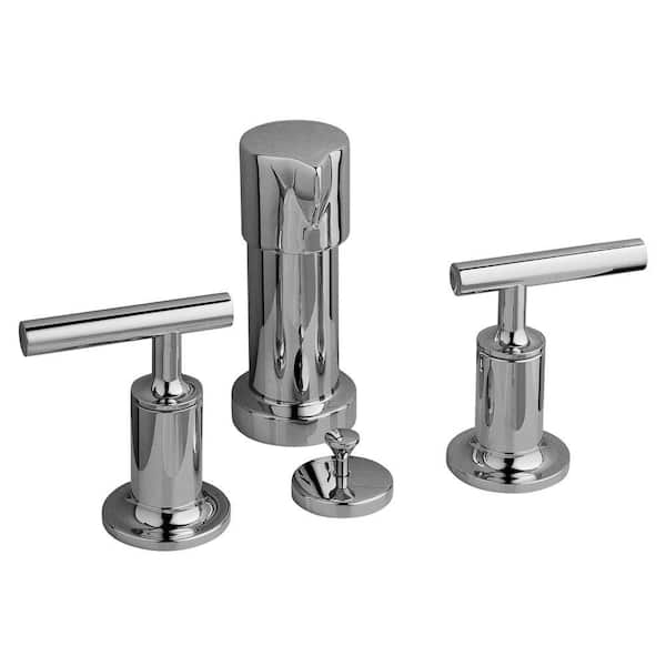 KOHLER Purist 2-Handle Bidet Faucet in Polished Chrome with Vertical Spray and Lever Handles