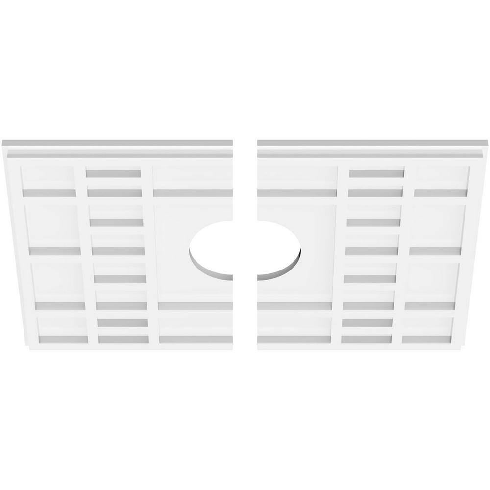Beaux White PVC Contemporary Ceiling Medallion, 20" x 13.38"
