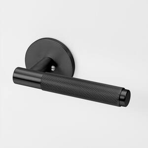 Taylor Matte Black Knurled Hall/Closet Interior Door Handle with Round Rosette and Concealed Screws (Passage)
