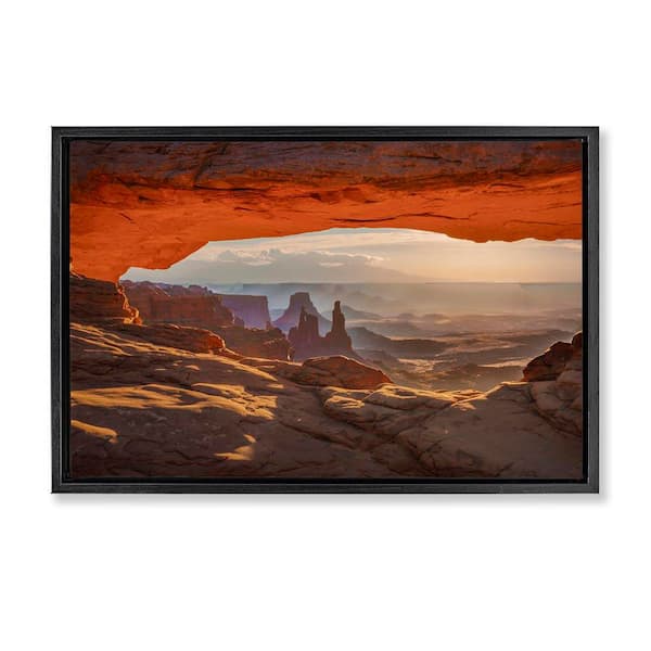 Stupell Industries Under Canyon Rocks View by Marty Hulsebos Black Floater Frame Nature Graphic Art Print 17 in. x 25 in.