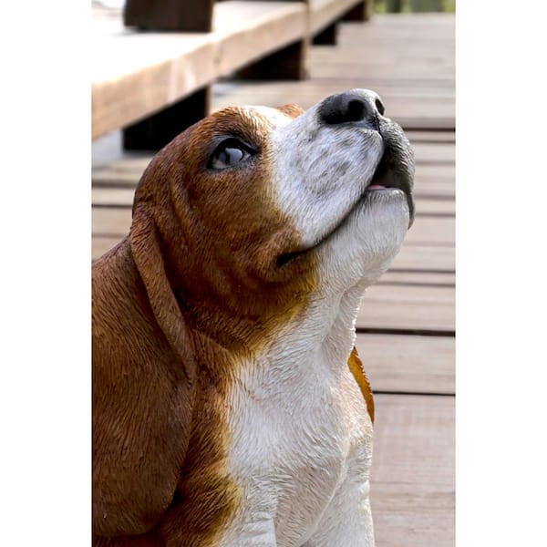 HI-LINE GIFT Basset Hound Puppy Howling Garden Statue 87703-O