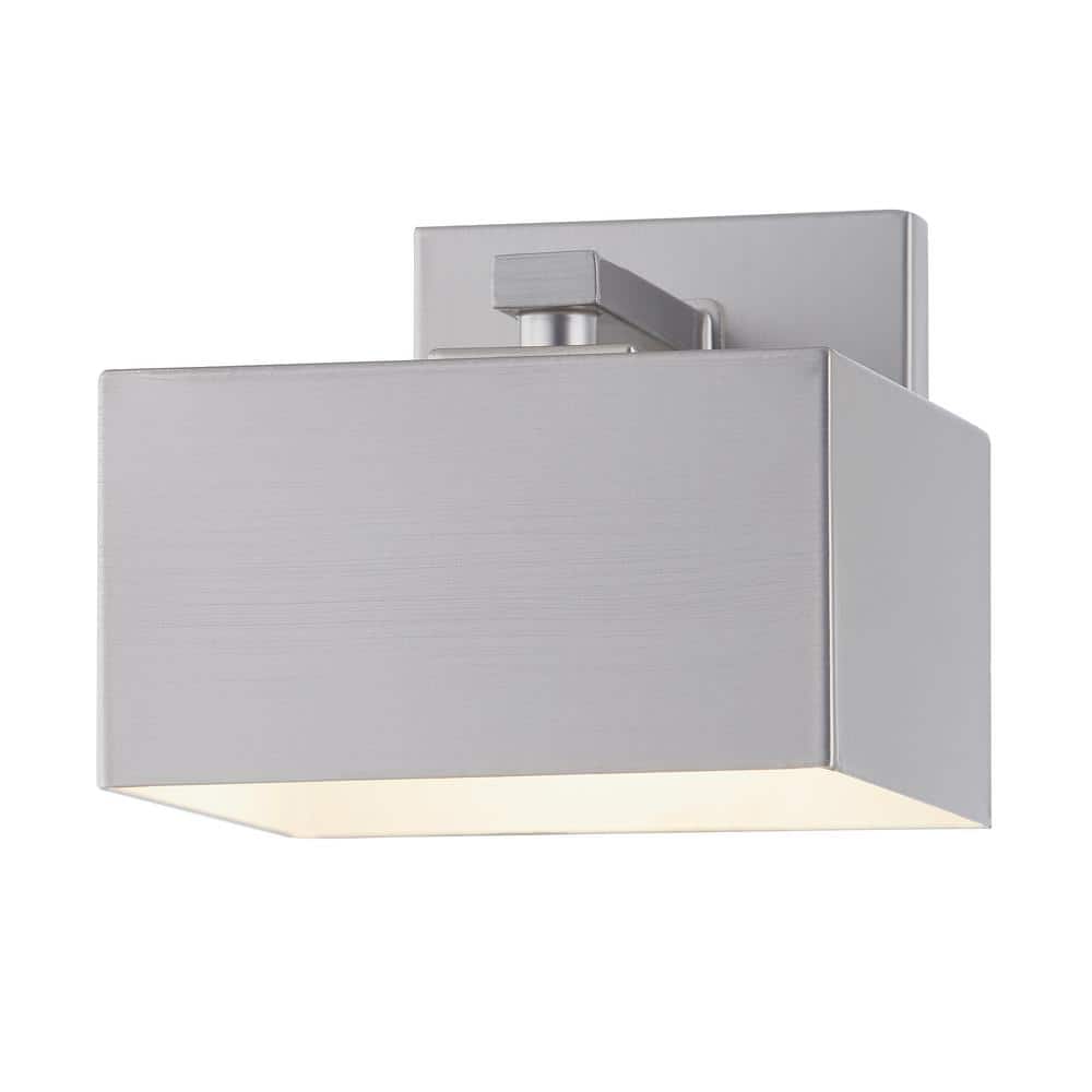 Cubely Large 1-Light Brushed Aluminum Hardwired LED Outdoor Wall Lantern Sc