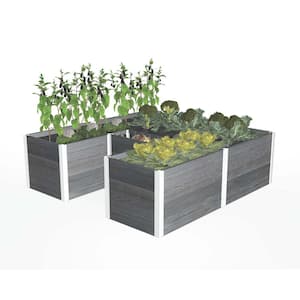 Urbana 6'L x 6'W x 22"H Vinyl Keyhole Composting Garden, Slate Gray, VT1707