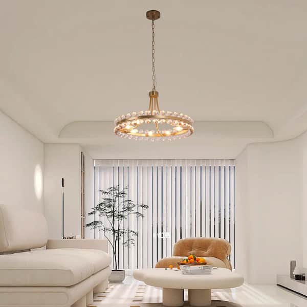 Jackson 8-Light Brass Unique Classic/Traditional Chandelier with Crystal Accents