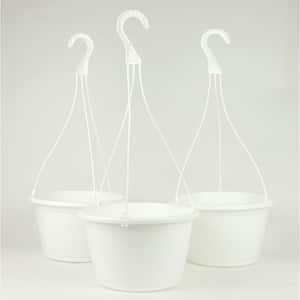 10 in. Dia White Plastic Hanging Basket (3-pack)