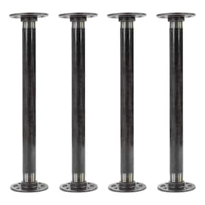 1/2 in. x 18 in. Black Steel Pipe Table Legs (Pack Of 4)