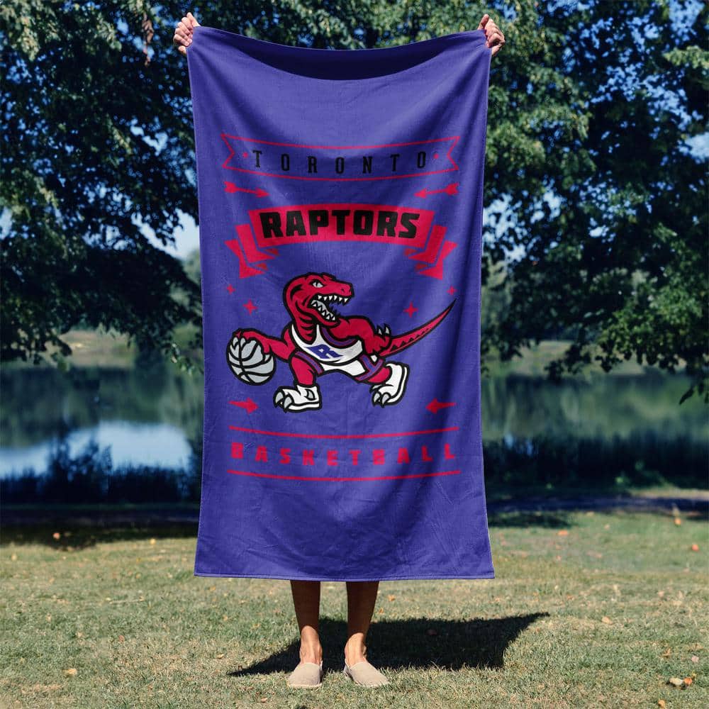 Toronto Raptors Blue and Red Cotton/Polyester Beach Towel