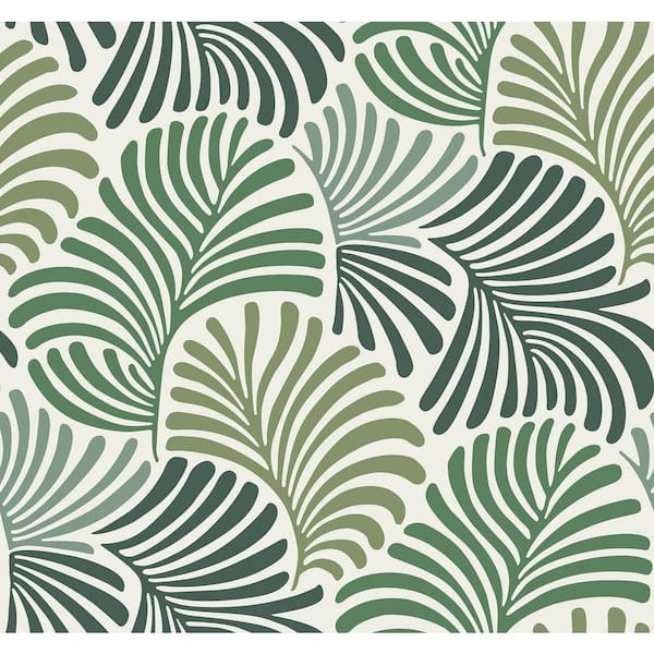 Trousdale Green Fanning Flora Wallpaper Sample