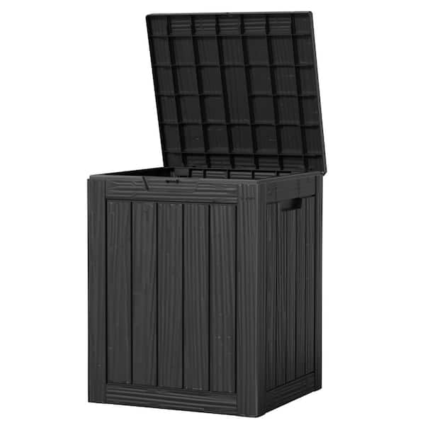 28 Gal. Black Waterproof Resin Outdoor Storage Deck Box with Lockable Lid (18.11 in. W x 16.93 in. D x 23.03 in. H)
