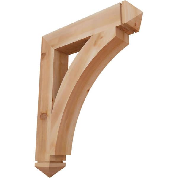 Ekena Millwork 5.5 in. x 42 in. x 34 in. Western Red Cedar Thorton Arts and Crafts Smooth Bracket