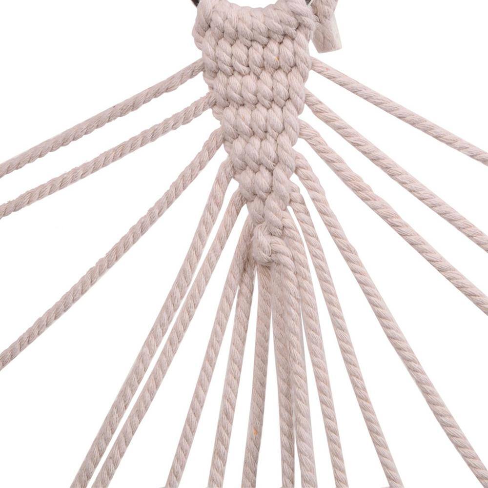 Beige Cotton Rope Portable Hanging Hammock Chair