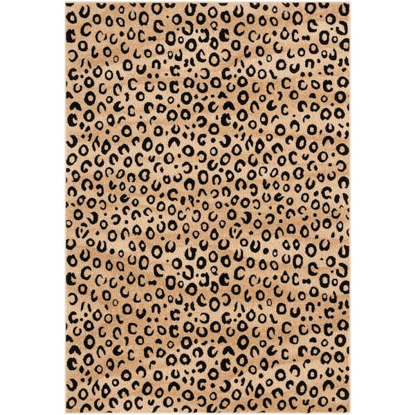 Well Woven Dulcet Leopard Black 3 ft. x 4 ft. Modern Animal Print Area Rug