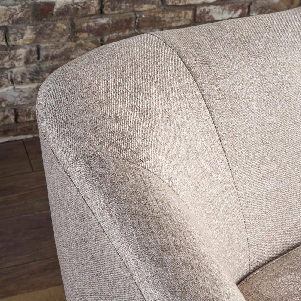 Elegant Beige Birch Wood Sloped Arm Loveseat