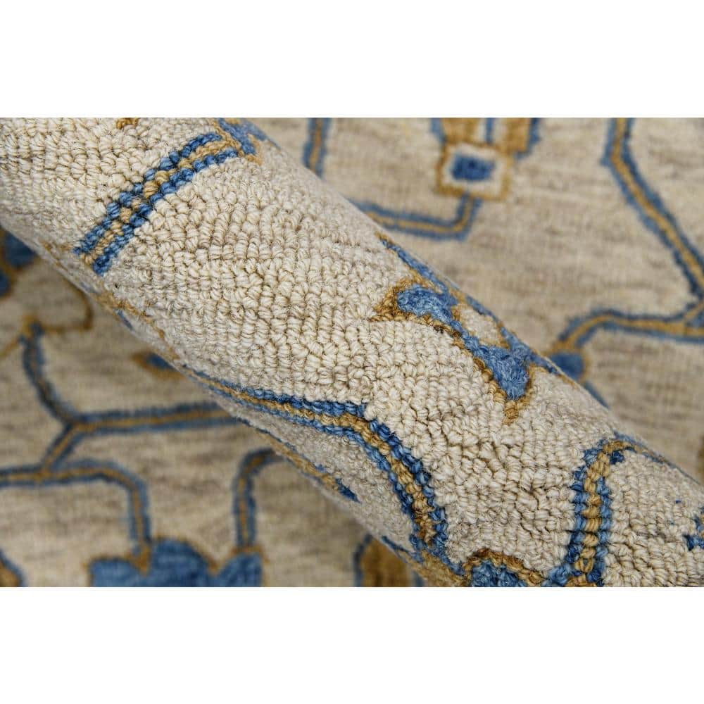 Hand-Tufted Multicolor Floral Motif Wool Area Rug