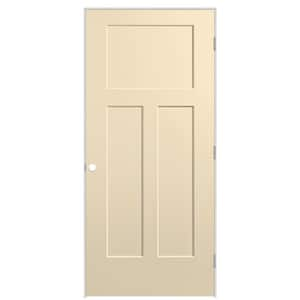 36 in. x 80 in. 3-Panel Winslow Left-Hand Hollow Core Golden Haystack Molded Composite Single Prehung Interior Door