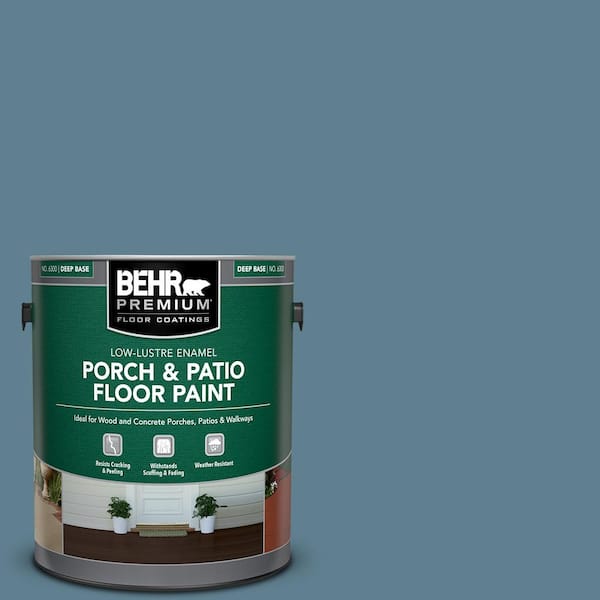 BEHR PREMIUM 1 gal. #BXC-36 Aegean Blue Low-Lustre Enamel Interior/Exterior Porch and Patio Floor Paint