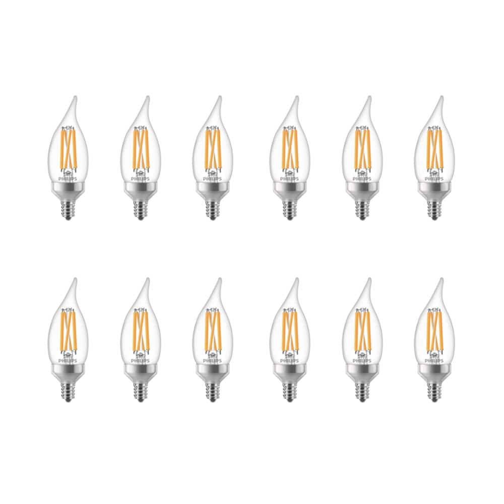 75-Watt Equivalent BA11 Dimmable Warm Glow Dimming Effect LED Candle Light 