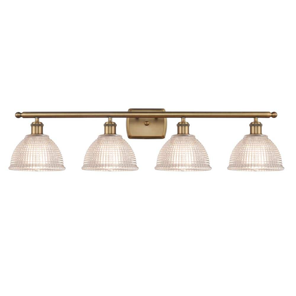Arietta 36 in. 4-Light Brushed Brass Vanity Light with Glass Shade price history on PriceWatchPro