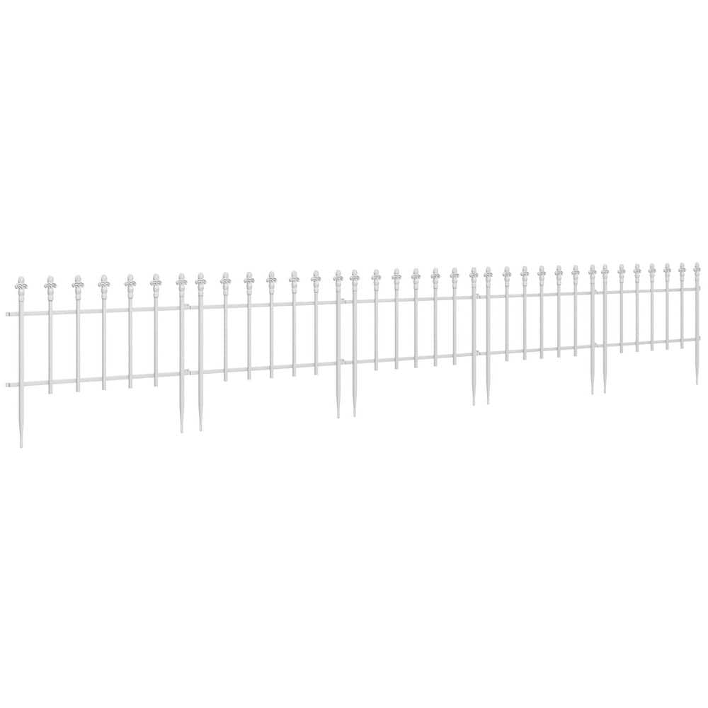 5-Pieces 22 in. L x 17.25 in. H Steel Decorative Garden Fence for Landscape, Flower Bed, Yard Decorate, White price history on PriceWatchPro