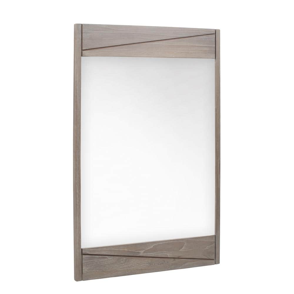 Gray Teak 24" Rectangular Wood Framed Mirror